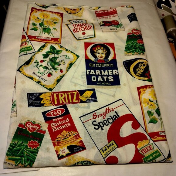 Vintage Tablecloth Picnic Food Package Labels Garden All Over Print Party BBQ - Picture 8 of 12